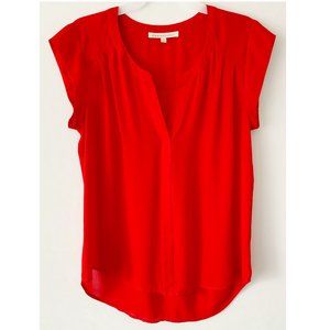 Danielrainn Women's Blouse Red Size S Cap Sleeves